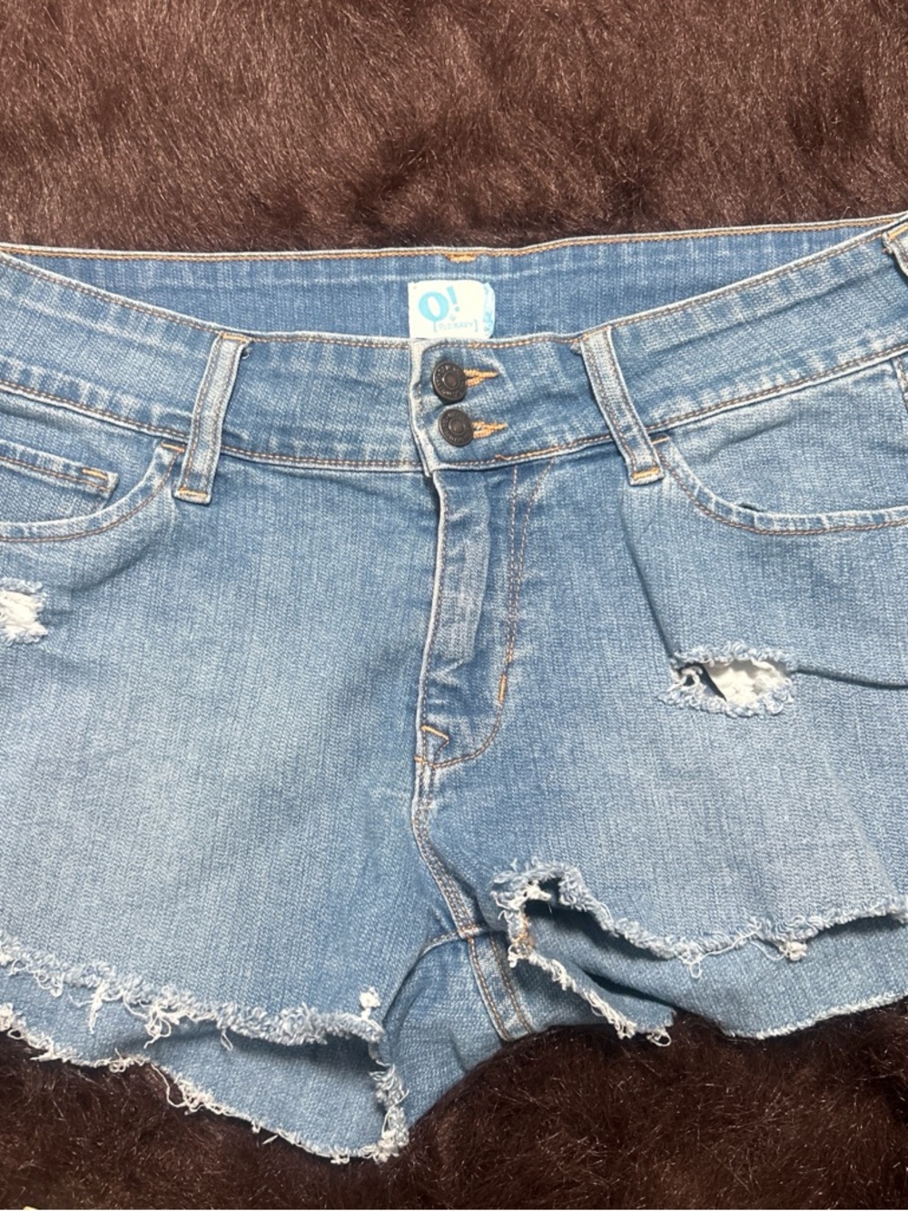 Old Navy Light Blue Ripped Denim Cutoff Shorts